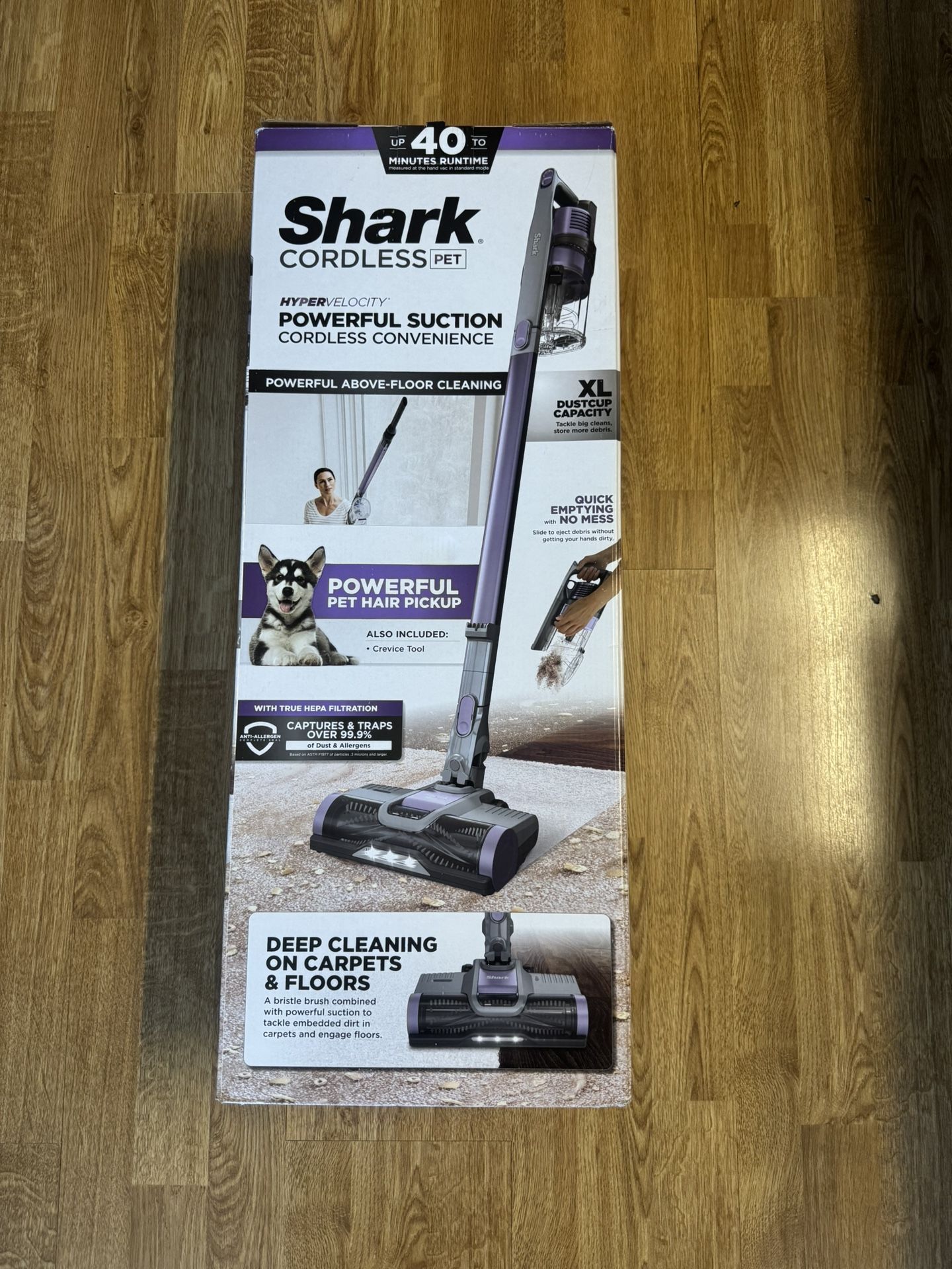 Shark Pet Cordless Stick Vacuum with XL Dust Cup LED Headlights Blue Iris - NEW