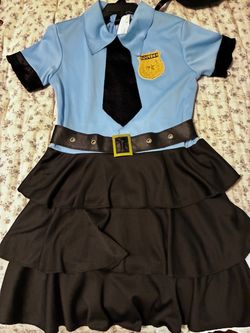 Girls Police Costume dress with hat girls medium