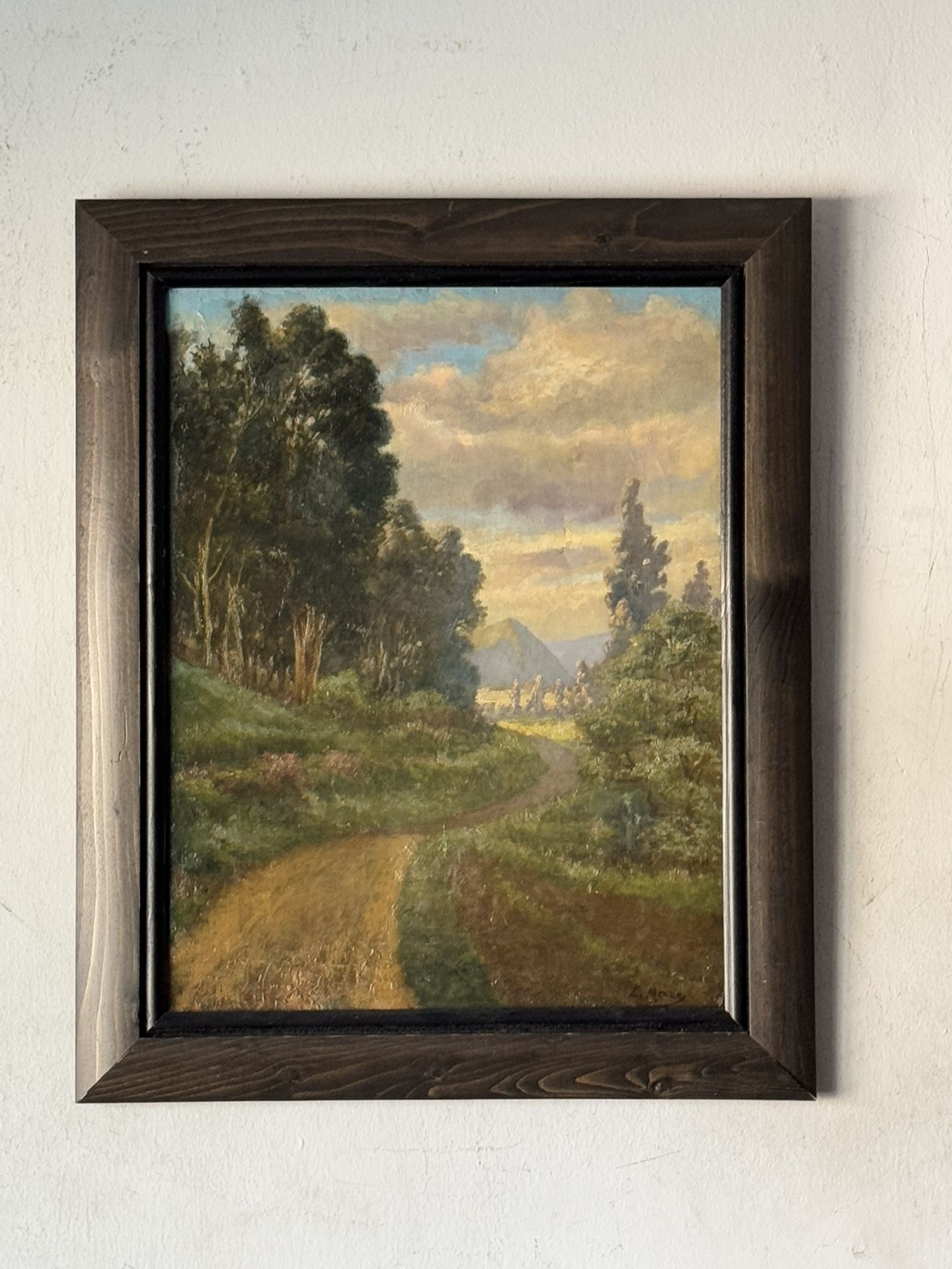 EMIL TISSOT MAZY ANTIQUE 19TH CENTURY PLEIN AIR LANDSCAPE OIL PAINTING OLD 1880s