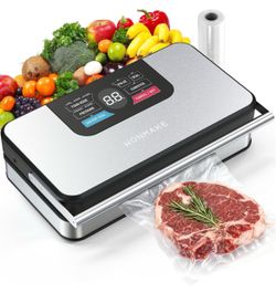 95kPa Vacuum Sealer for Food, 10-in-1 Vacuum Sealer Machine One-Touch Operation, Built-in Cutter & Roll Storage, Digital Countdown Display, Premium St
