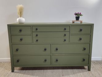 10 Drawer Olive Green Dresser