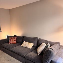 Living spaces Cloud Dupe Couch  With Decorative Pillows 
