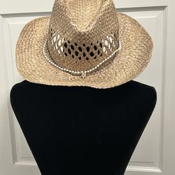 Cowgirl hat diy straw country beaded cute gift summer beach casual white black