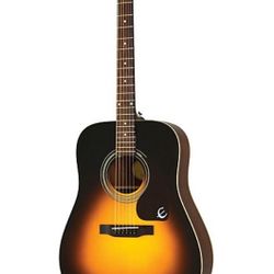 Brand New Epiphone Acoustic Guitar With Cover And Additional Picks