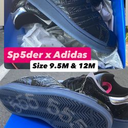 Adidas x Sp5der superstar size 9.5 Men & 12 Men.