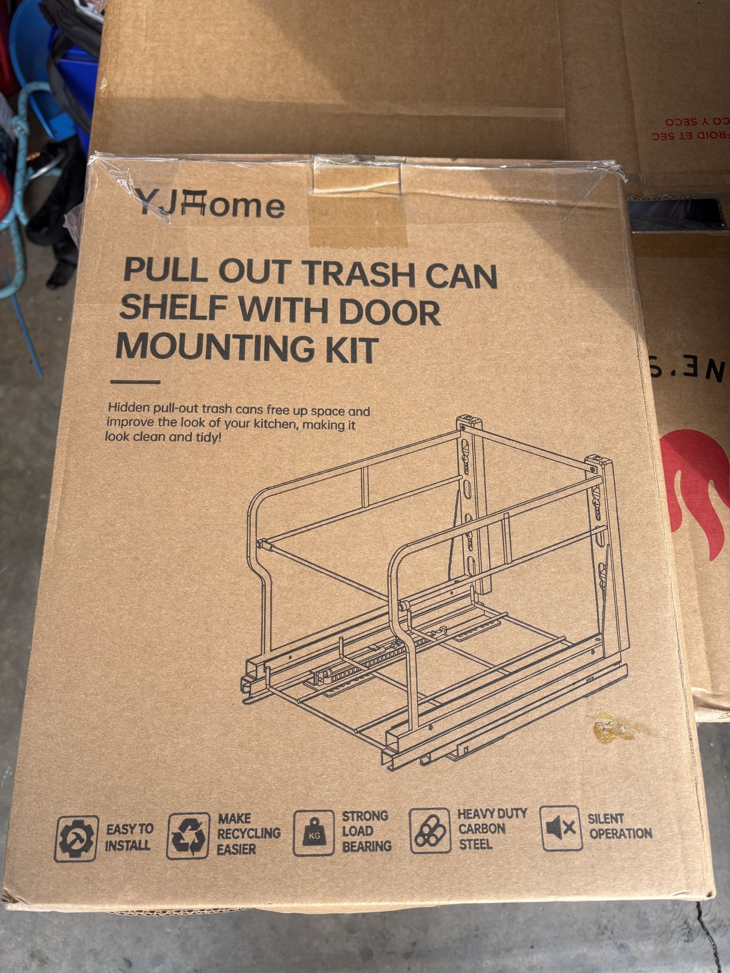 Pull Out Trash Can With Door Mounting Kit
