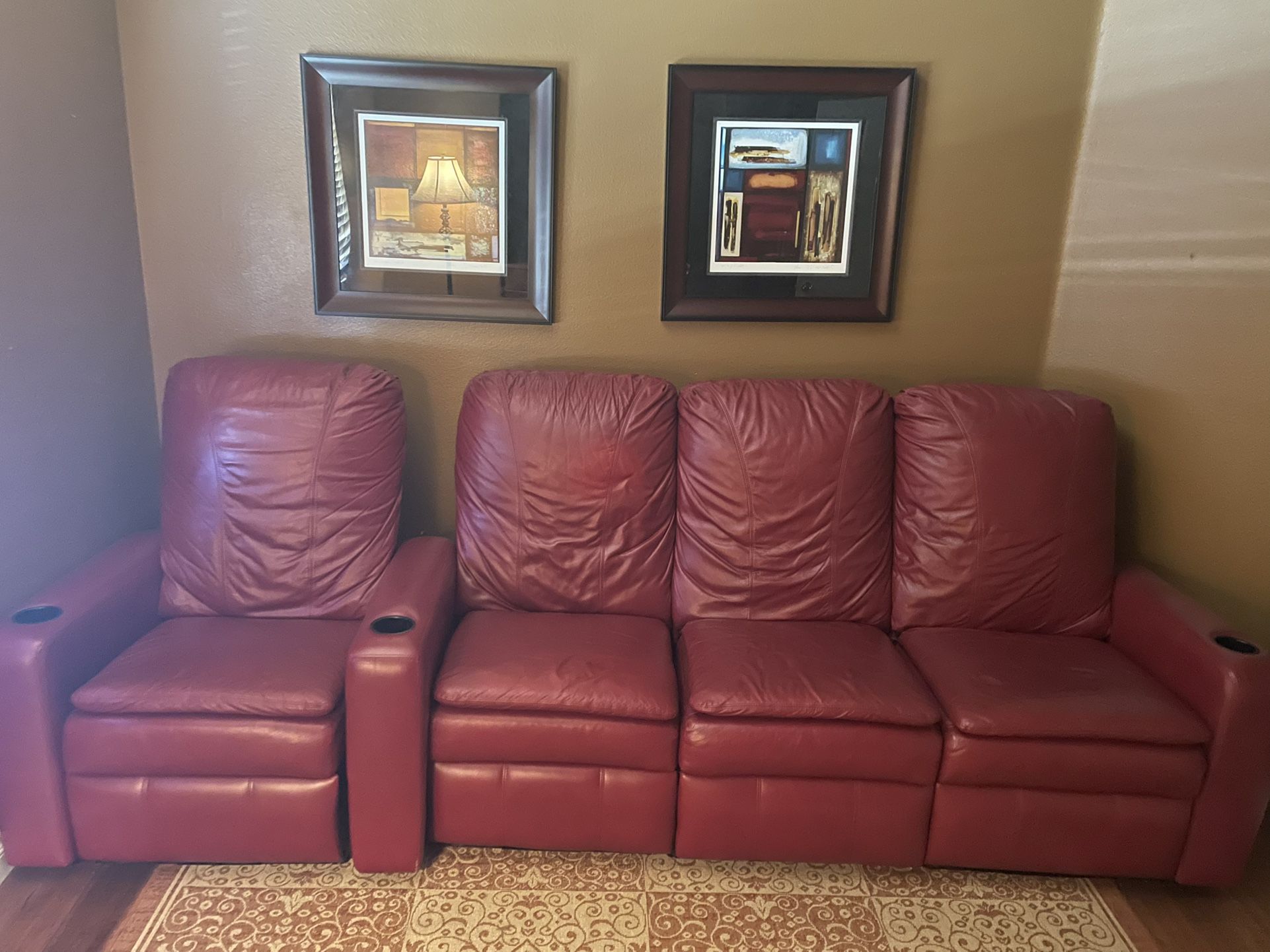 Red Leather Seats. Home Theatre. Reclining 