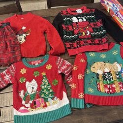 Girls Christmas sweaters 4/5T