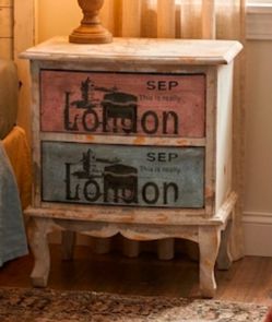Vintage London 2-Drawer Wooden Nightstand
