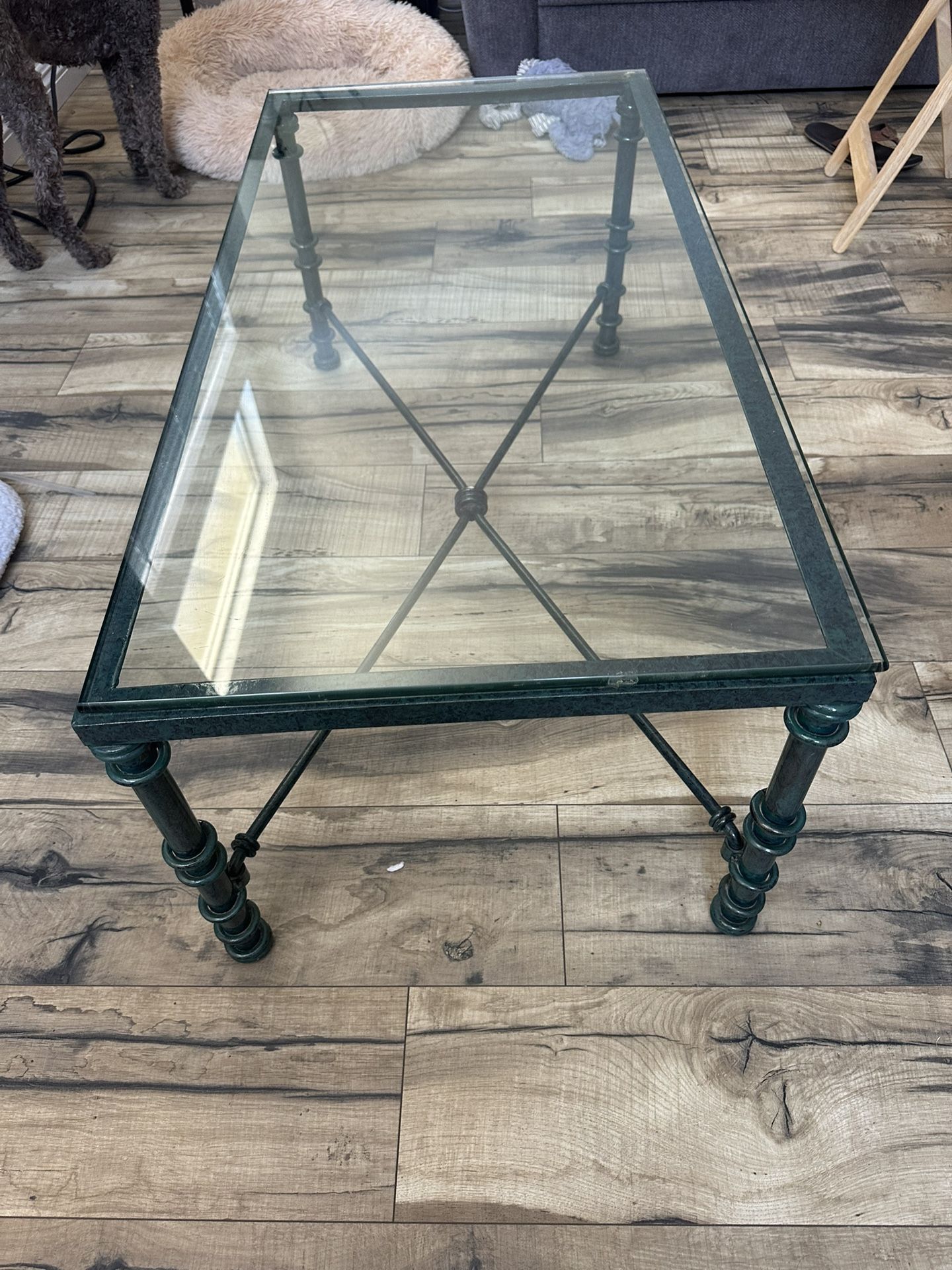 1970s Glass Coffee Table With Matching Side Table