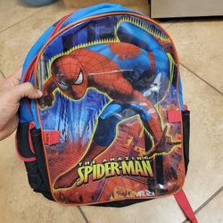 SALE Backpack 14" Marvel Heroes The Amazing Spiderman Boy Blue Red New