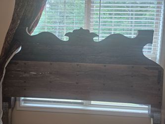Heavy handmade wood King head board and box spring