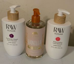Raw sugar/ tree hut hand soap bundle