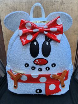 Loungefly Minnie Mouse Snowman Sequin Cosplay Mini Backpack, NWT
