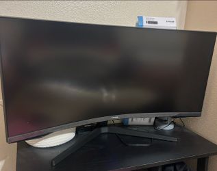 Samsung - 34” Odyssey G5 1000R Curved 1ms 165Hz QHD FreeSync Prem Gaming Monitor - Black