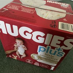 Huggies + Plus  (Sizes 1-2) (192 Diapers )