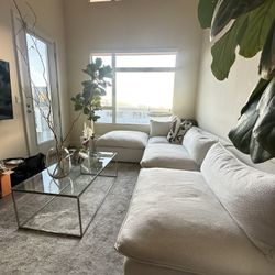 Sectional White Modern Sofa. Crate & Barrel