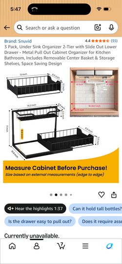 Under sink organizer - 3 pk