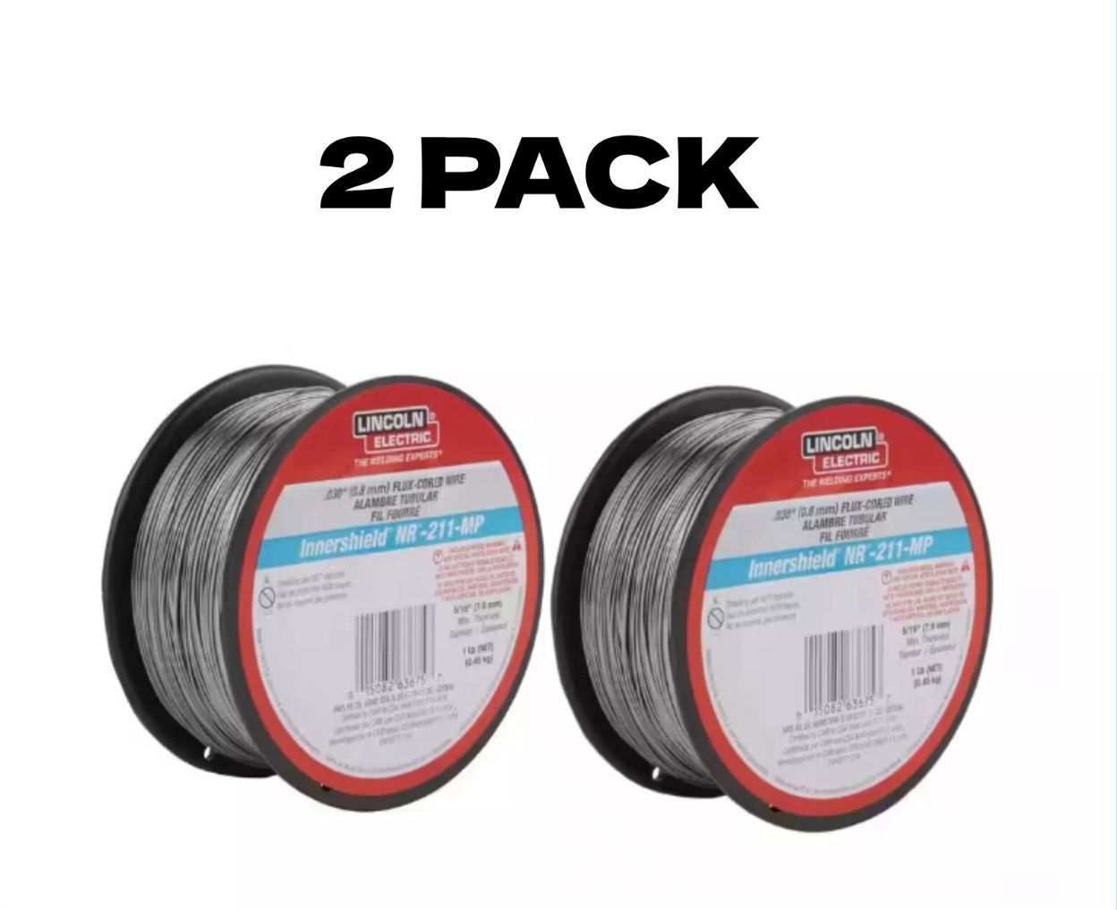 Lincoln Electric (0.030in.) Innershield NR211-MP Flux-Core Welding Wire (Two 1 lb. Spools)