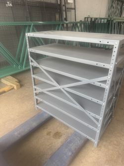 Metal Gray Shelving 39"H X 18" D X 36" L Used
