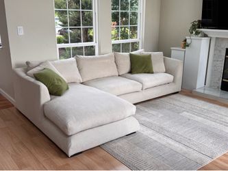Sectional Sofa Couch - White