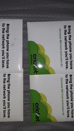 Cricket sim cards bring ur on phone brand new never used....