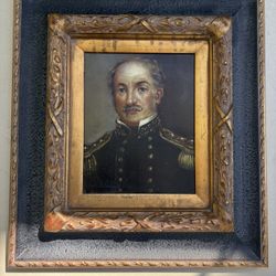 Vintage Framed Portrait Painting of Man