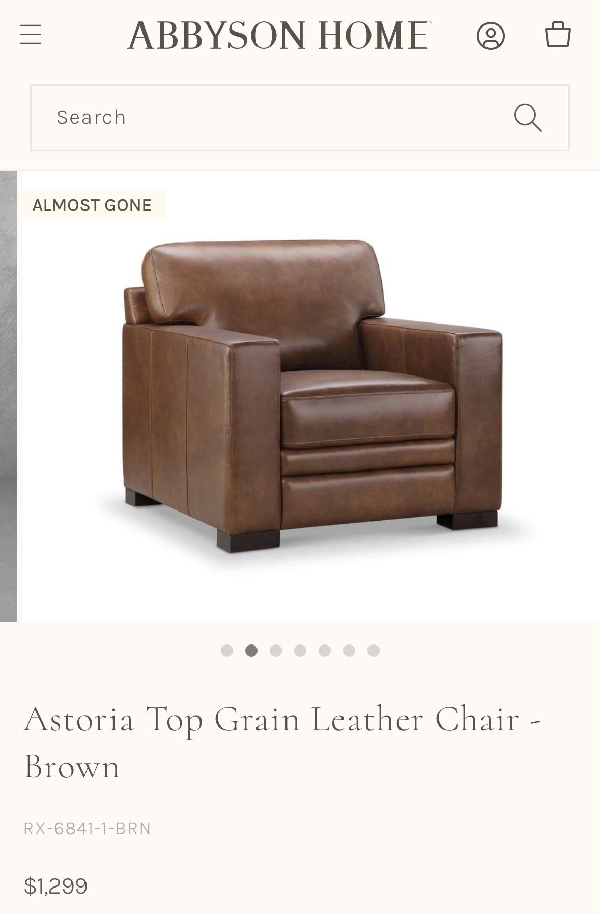 New Abbyson Leather Chair