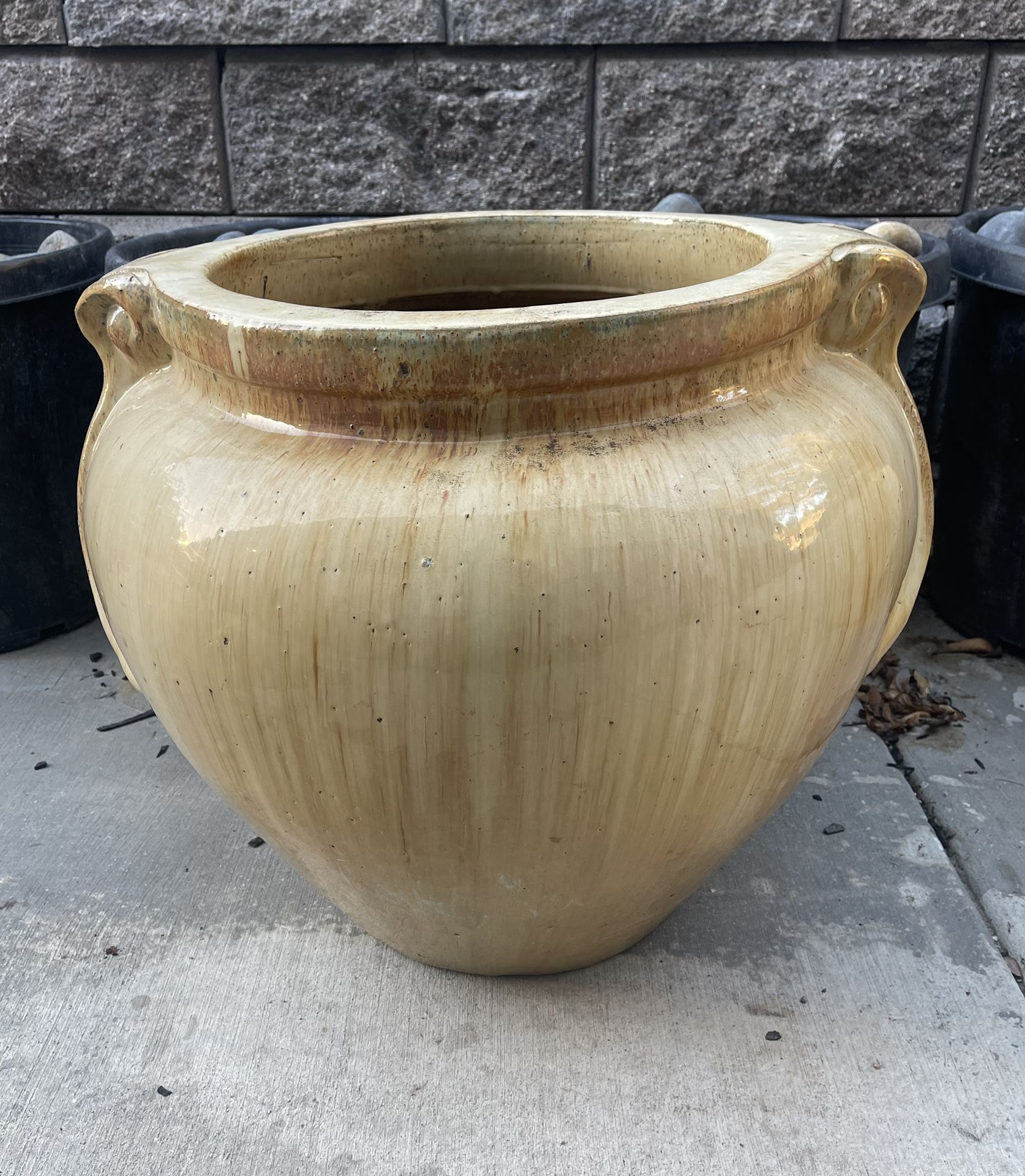 Big Glazed Ceramic Planter Pots. 17”D x 19”H. $80 Each