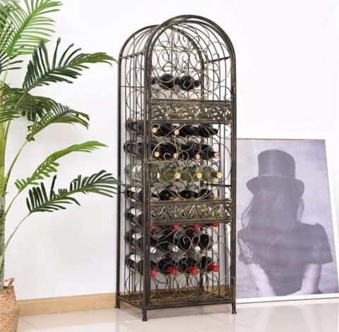 45 Bottle Wrought Iron Wine Rack (Jh1979D)