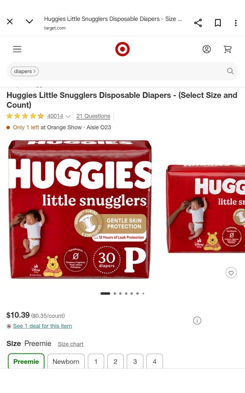 Huggies Little Snugglers Up To 6 pounds