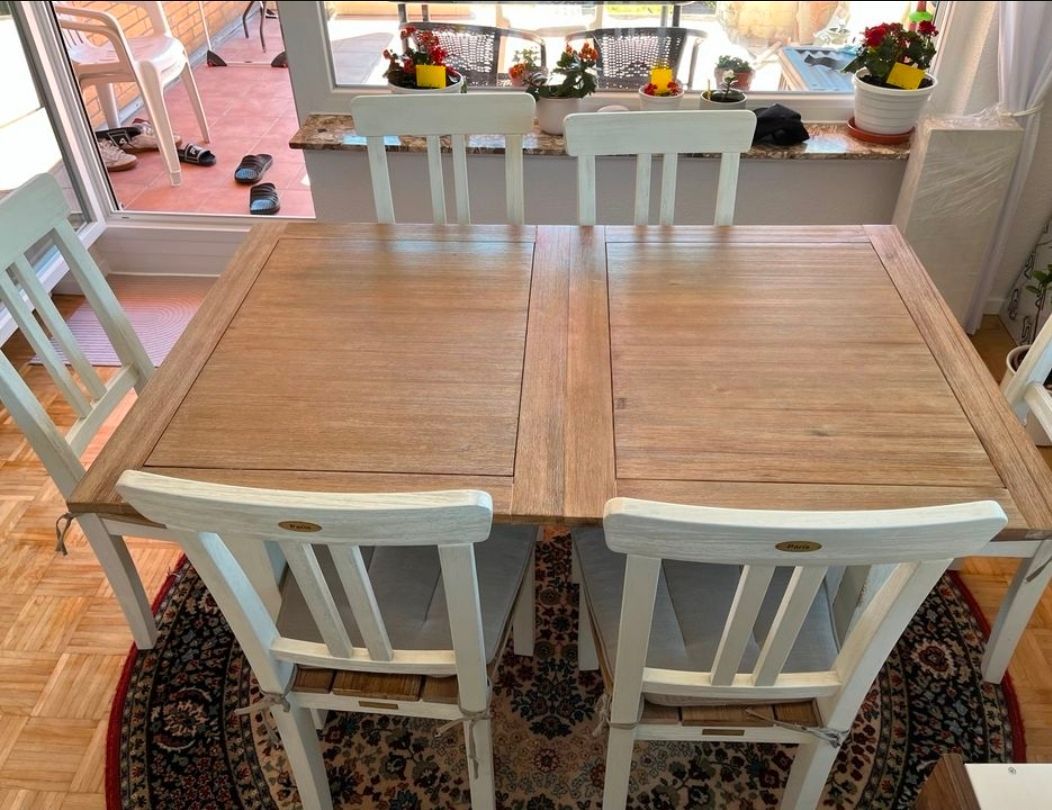Extendable dining table &chair