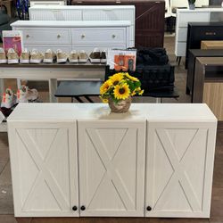 Farmhouse Large Wall Cabinets - Upper Kitchen Laundry Wall Amount Storage Cabinets with 3 Doors and Adjustable Shelves(White)💰99$  Decatur Location  