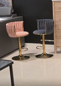 Plush Velvet Bar Stools (3 Colors Available)