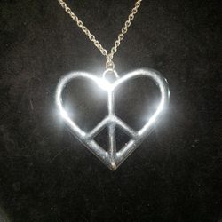 BIG SILVER OPEN HEART NECKLACE