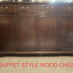 Dark Wood Chest of Drawers Buffet Style