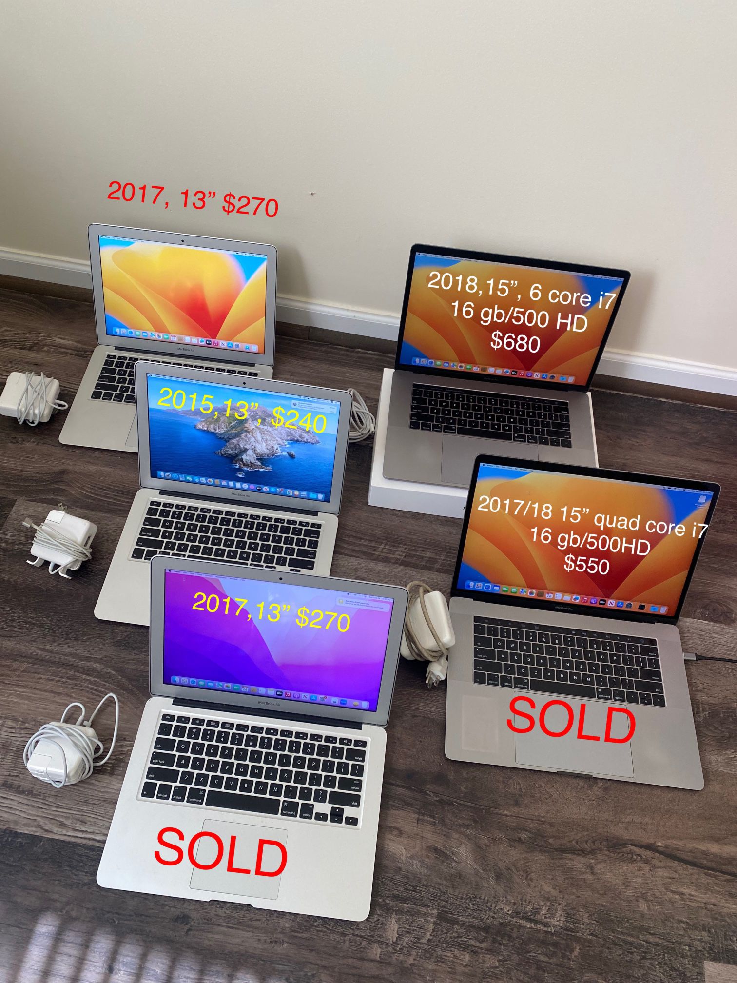 Macbook Pro 15/ Macbook Air 13” For Sale
