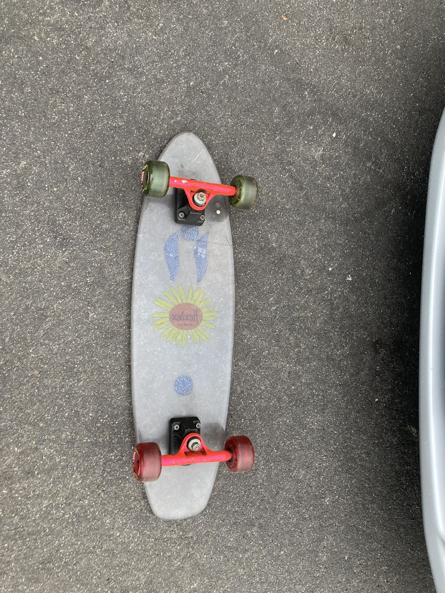 vintage flexdex see-through skateboard