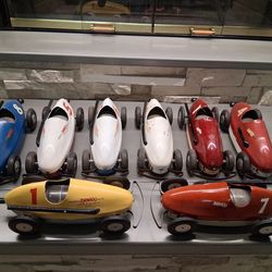 L@@K!  Vintage 1940's LOT OF - EIGHT (x 8) Woodette Tornado Large Vintage Metal Racer Toy Race Cars. NICE... includes extra parts. asking $1400.00