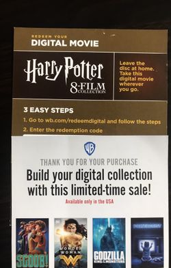 Harry Potter 4K UHD FULL COLLECTION digital
