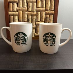 Collectable Original Starbucks Mug Set of Two. Mermaid Logo On Front. 