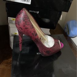 Snake Skin Leather Heels Size 8 1/2