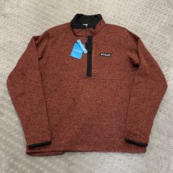 NEW Columbia Active Fit Men’s Size Large Fleece Sweater Maroon Coupe Dynamique