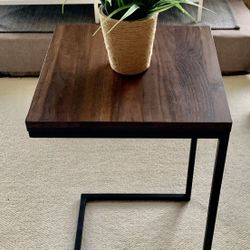 C Table . Dark Wood & Metal. Brand New . Two available . Price Is for each.