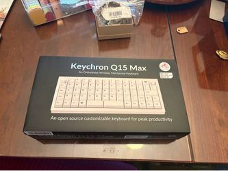 Keychron Q15 Max Ortholinear Mechanical Keyboard - White, Linear Switches