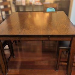 Brown High Top Dining Table