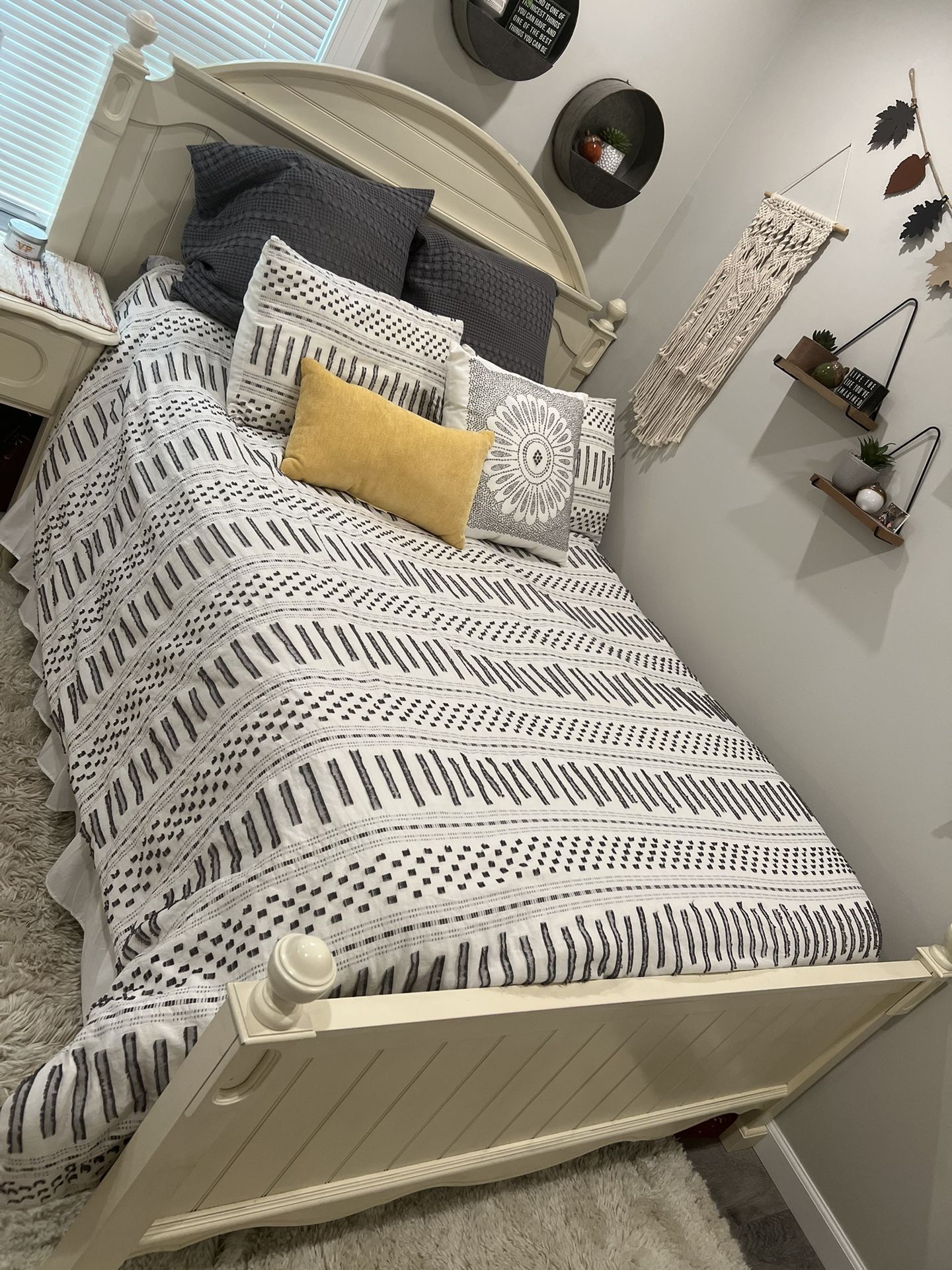 Full Bed Frame And Nightstand 