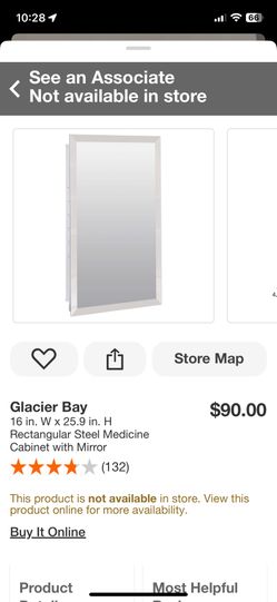 Glacier Bay 16 in. W x 25.9 in. H Rectangular Steel Medicine Cabinet with Mirror