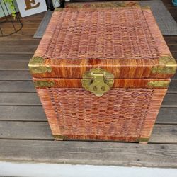 Asian Style Square Rattan Trunk