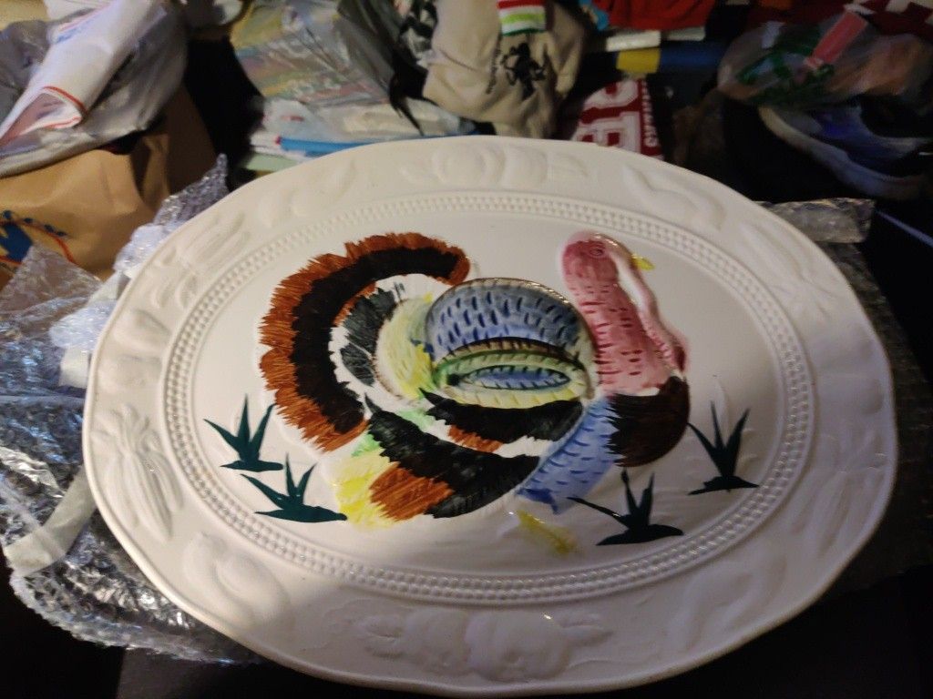 Ceramic Turkey/ Ham Plate